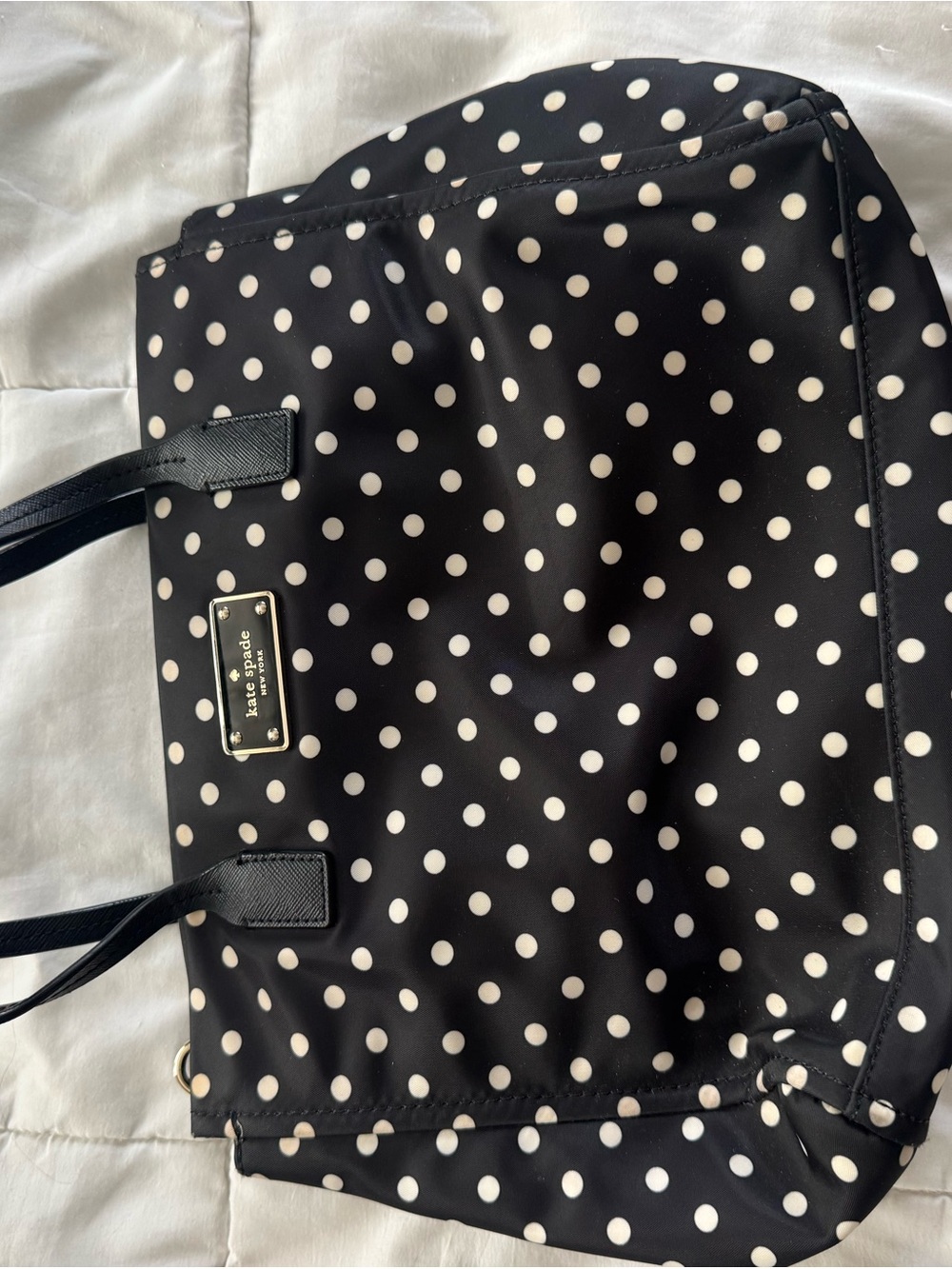 kate spade Black with White Polka Dot Tote